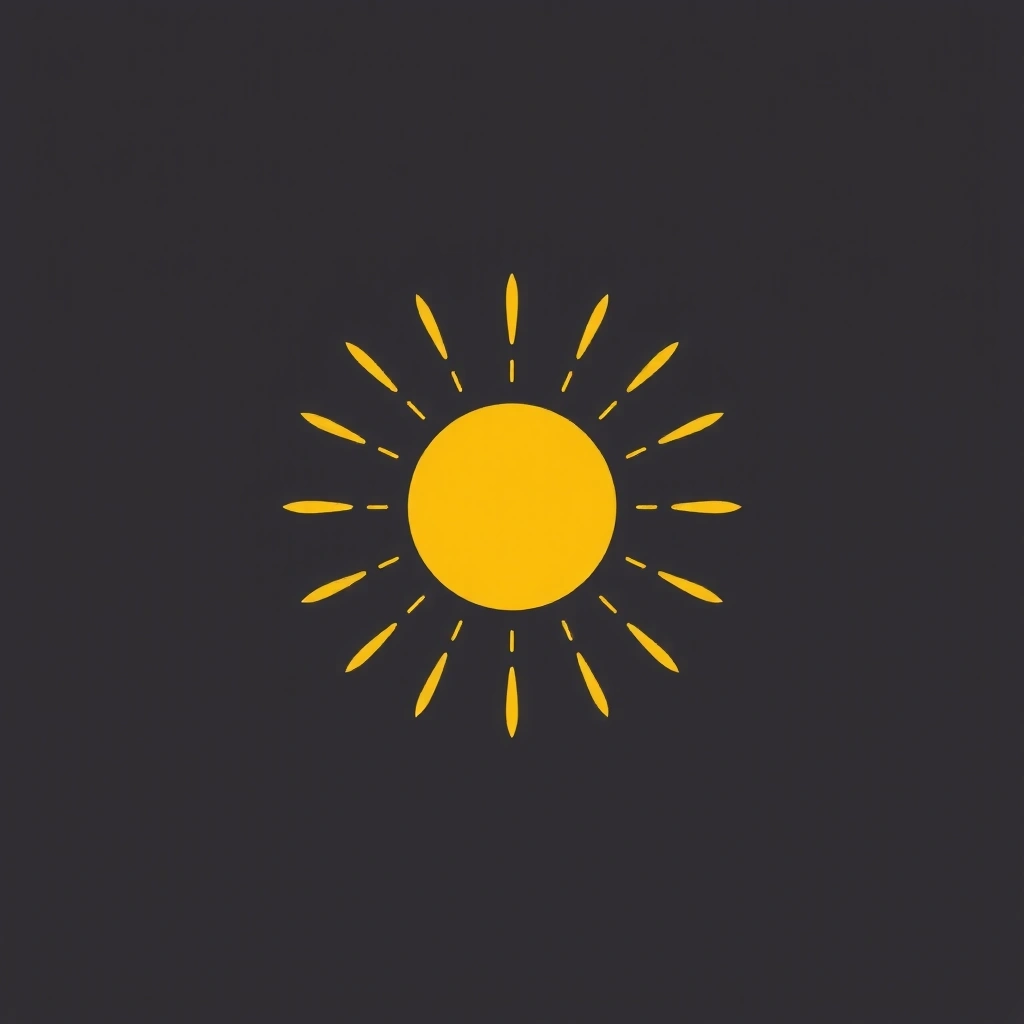 A stylized icon of a shining sun, representing improved mood and emotional balance.